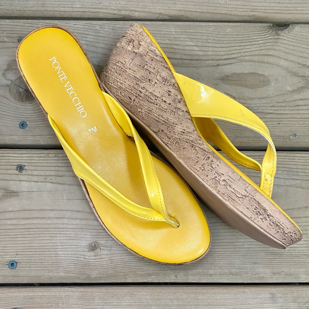 Ponte Vecchio Bright Yellow Cork Wedges